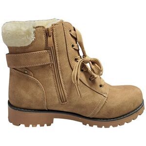 Apres by LAMO Winter Boots Womens Sz 9 Brown Faux Fur Side Zipper Lace Up AW1765